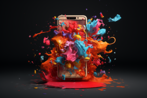 andrebravado a phone on TikTok with elements flying out of it l ced66afc 3154 4f52 ae2e 5cd7b1d62bf1